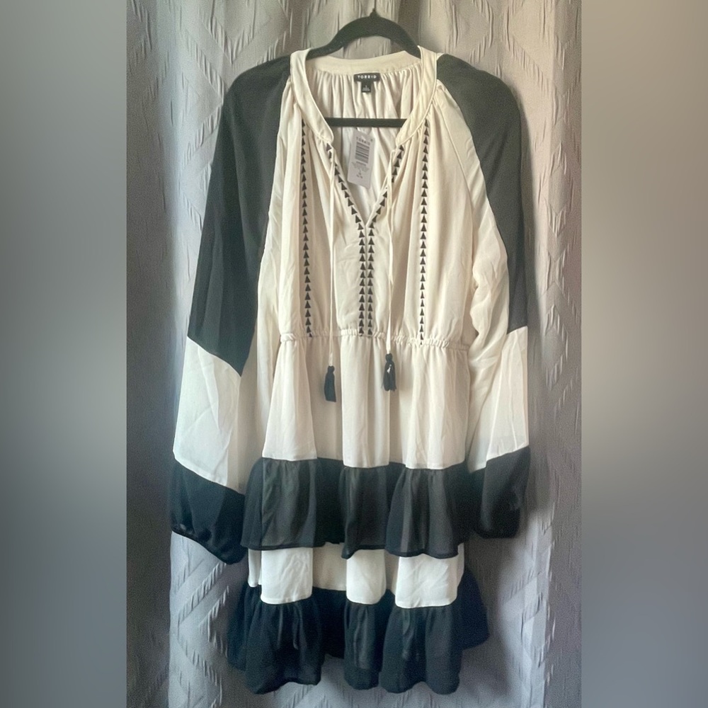 Torrid Mini Chiffon Double-Tiered Dress, Sz 1x